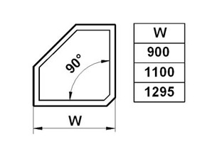 Угловая вставка ВУ1(90°) - размеры