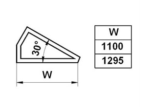 Угловая вставка ВУ1(30°) - размеры