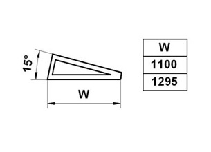 Угловая вставка ВУ1(15°) - размеры
